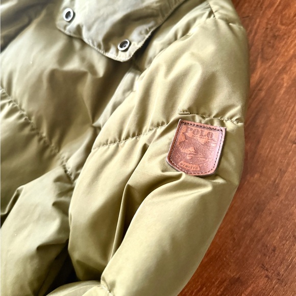 Polo Ralph Lauren Goose Down Green Jacket Coat Men’s M Medium Hood Hooded Zip - Picture 9 of 14